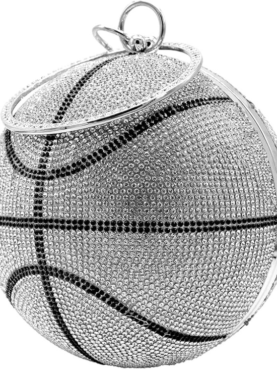 Handbags - NWT BLING SWAROVSKI CRYSTAL RHINESTONE BASKETBALL CLUTCH HANDBAG PURSE +…